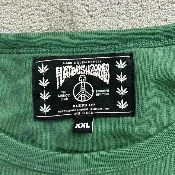 Flatbush Zombie Sweatshirt Mens Size XXL Green Collegiate Crewneck Pullover FBZ - Picture 6 of 10